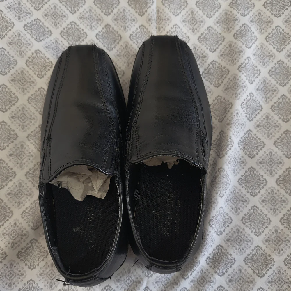 For Kids Black Slip-On Dress Shoes